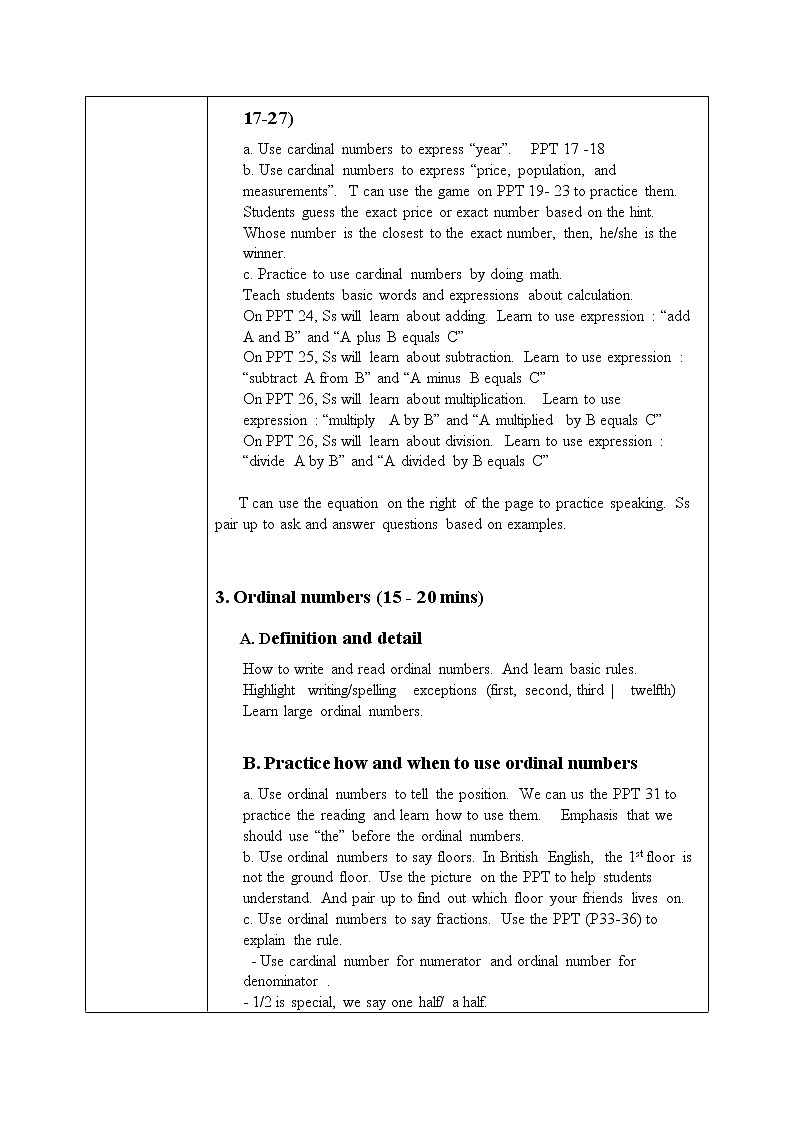 《Unit 2 numbers》 Grammar and speaking 教案第2页