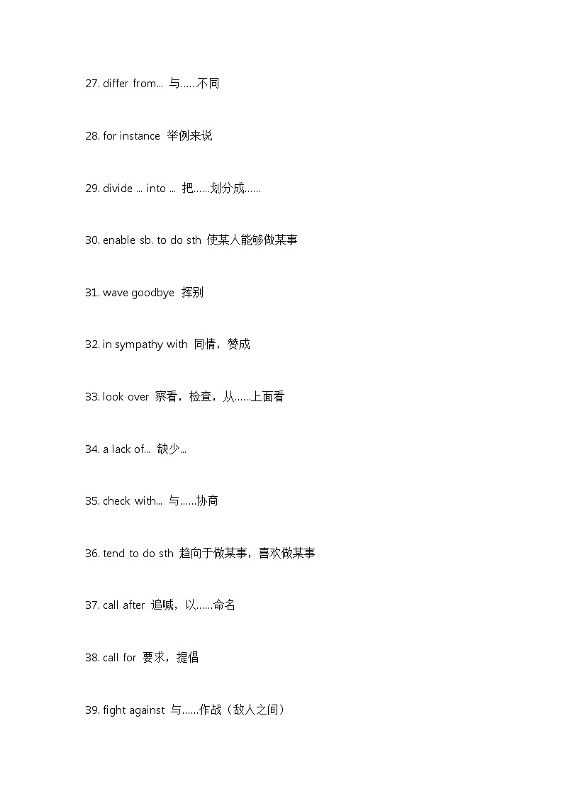 中学英语高频词组340个第3页