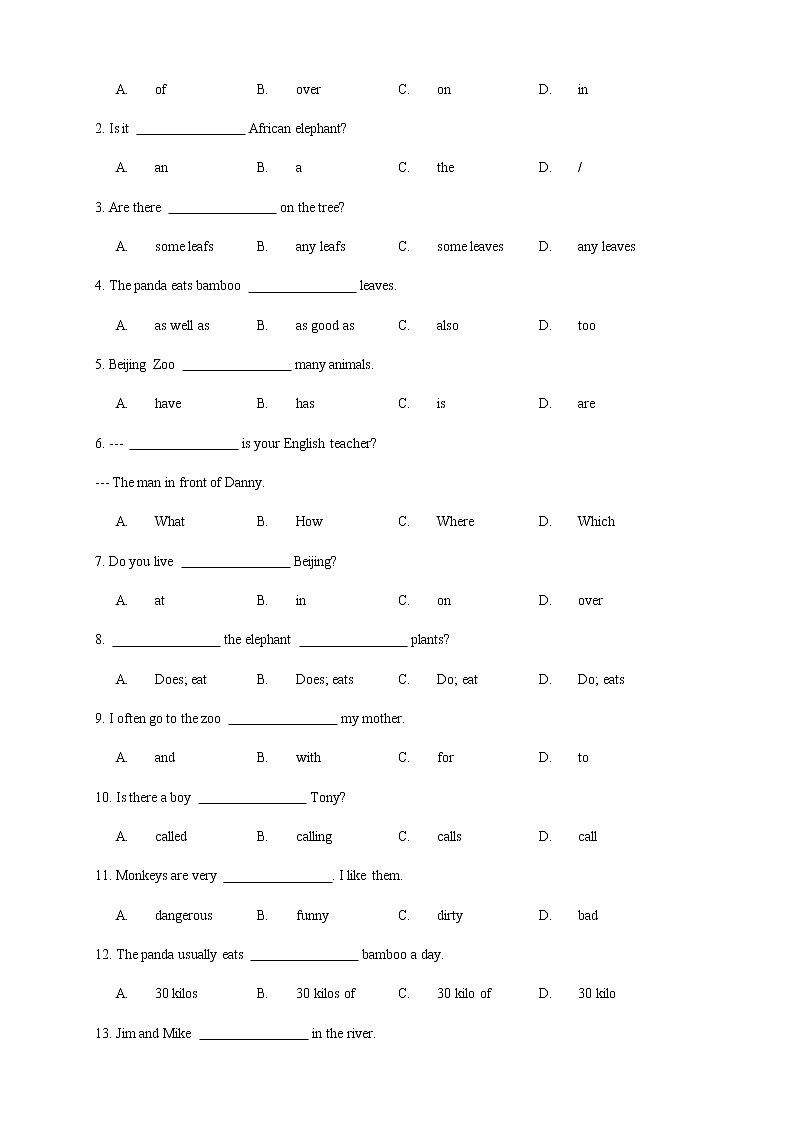 七年级上册外研版英语同步讲义 第12讲：Module 6 语法篇03