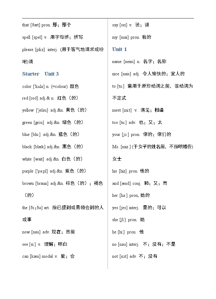 初中三年英语单词大全02