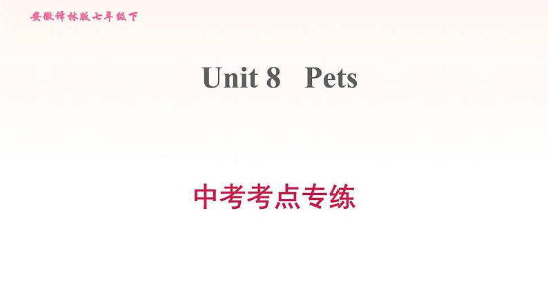 安徽专用牛津译林版七年级英语下册unit8 pets中考考点专练课件第1页