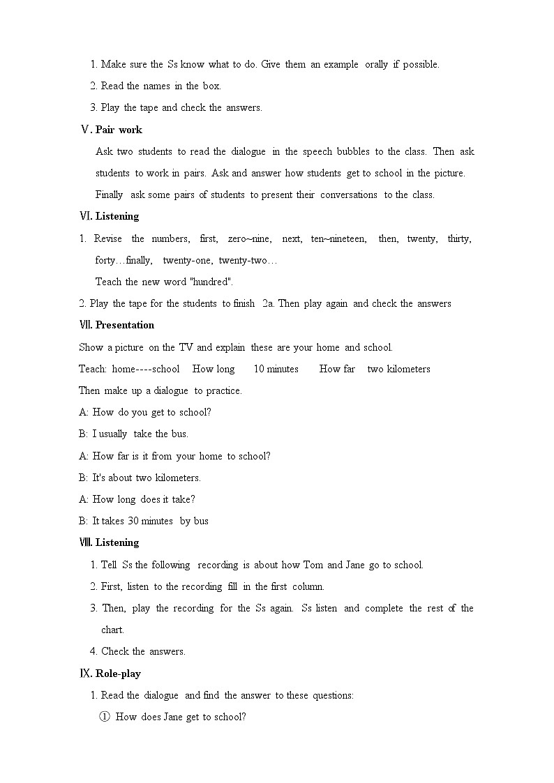 Unit 3 How do you get to school 教案03