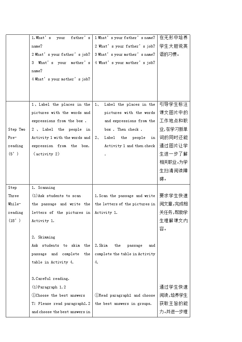 外研版七年级英语上册module2 my family unit2 these are my parents教案02