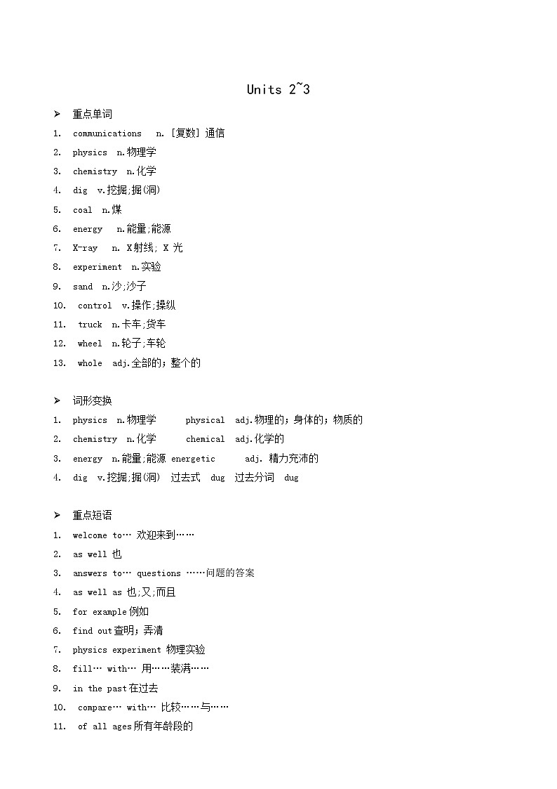 外研版九年级英语上册module5 museums units2-3早读手册知识点第1页