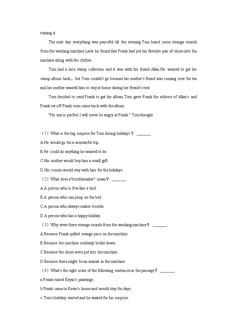 河南省郑州市枫杨外国语中学2021-2022学年八年级第二学期期末英语试题（含答案）第3页