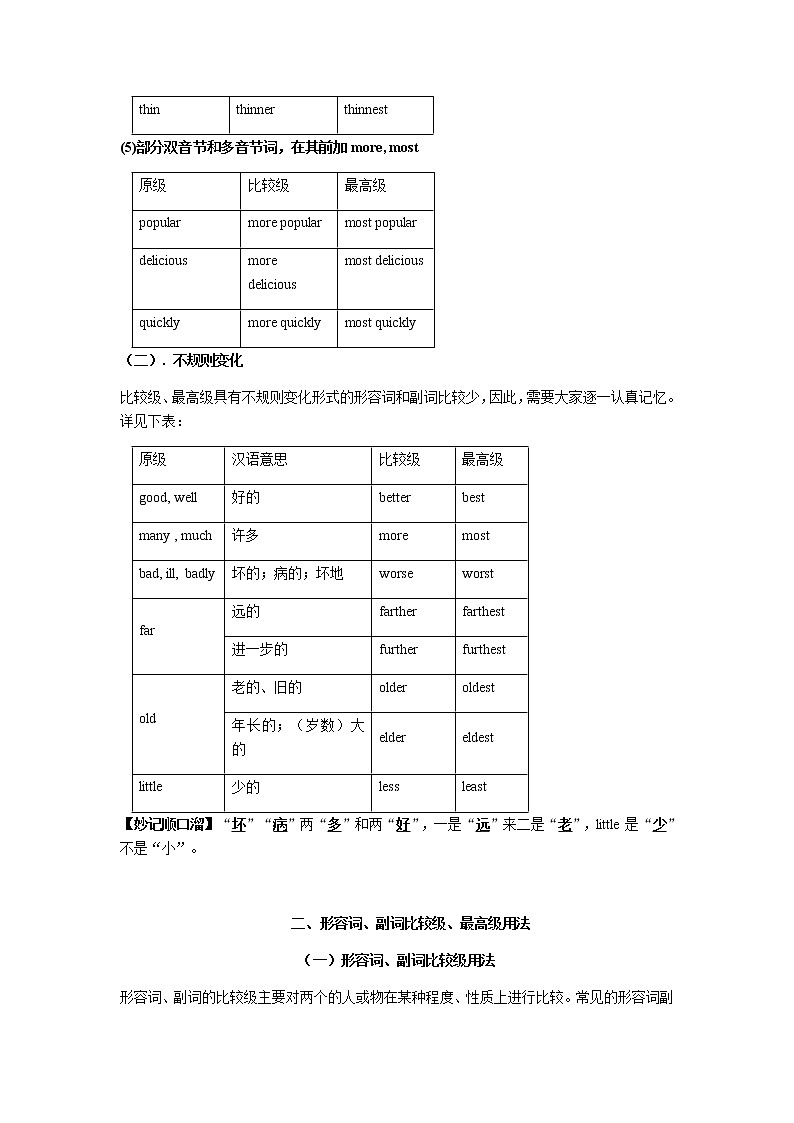 形容词、副词比较级最高级用法详解及3年中考题专练(有答案)02