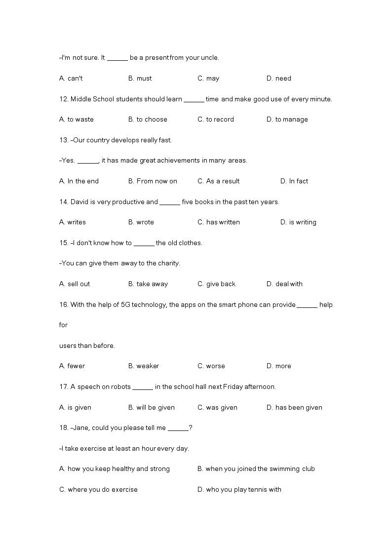 2022年辽宁省营口市中考英语试题（含答案）第3页