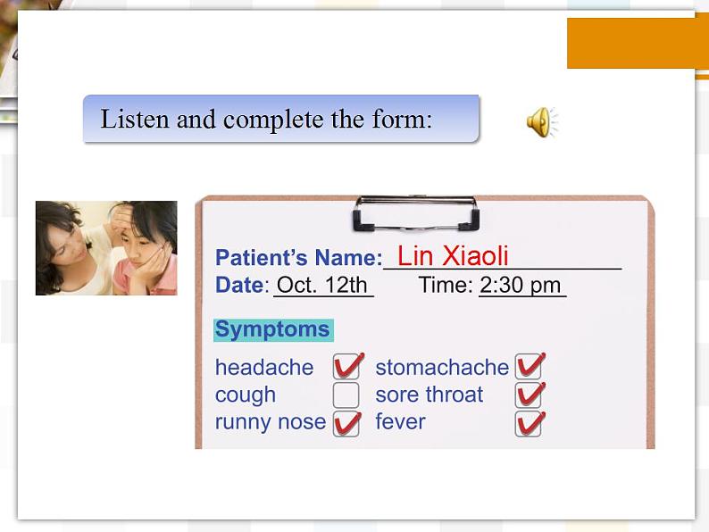 北师大版8上英语Unit4《Lesson 10 Going to the Doctor》第一课时 课件第8页