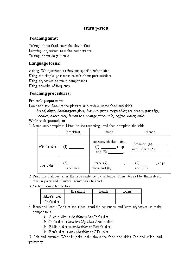 牛津英语上海版六年级第一学期 6A Unit 10教案 第3课时01