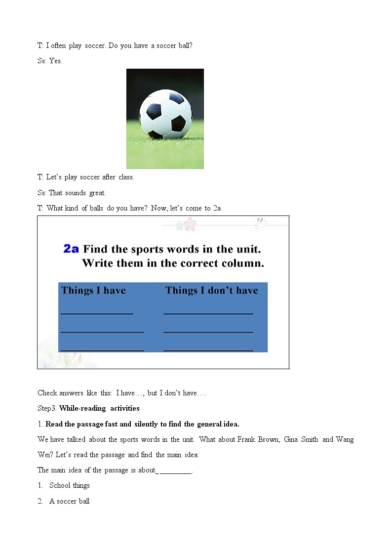 鲁教版五四制6上英语Unit8__SectionB（2a-2c）精品教案02