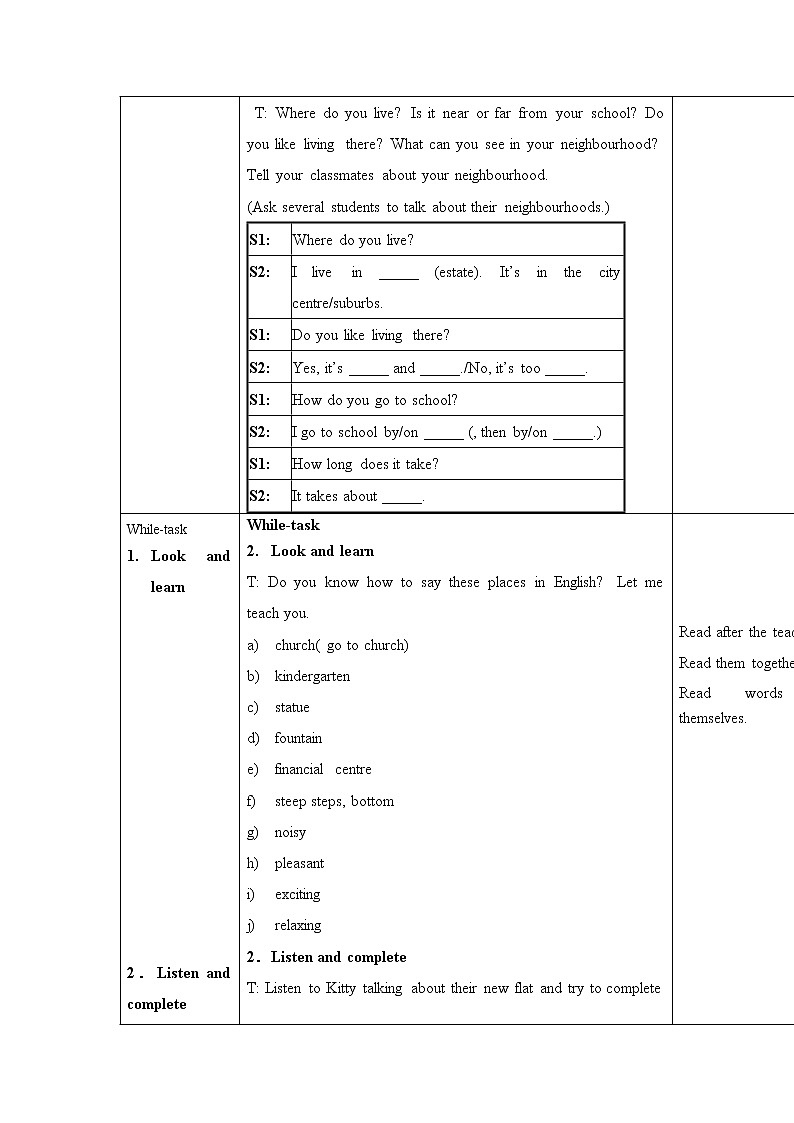 牛津上海版七年级上英语 unit6教案 第2课时02