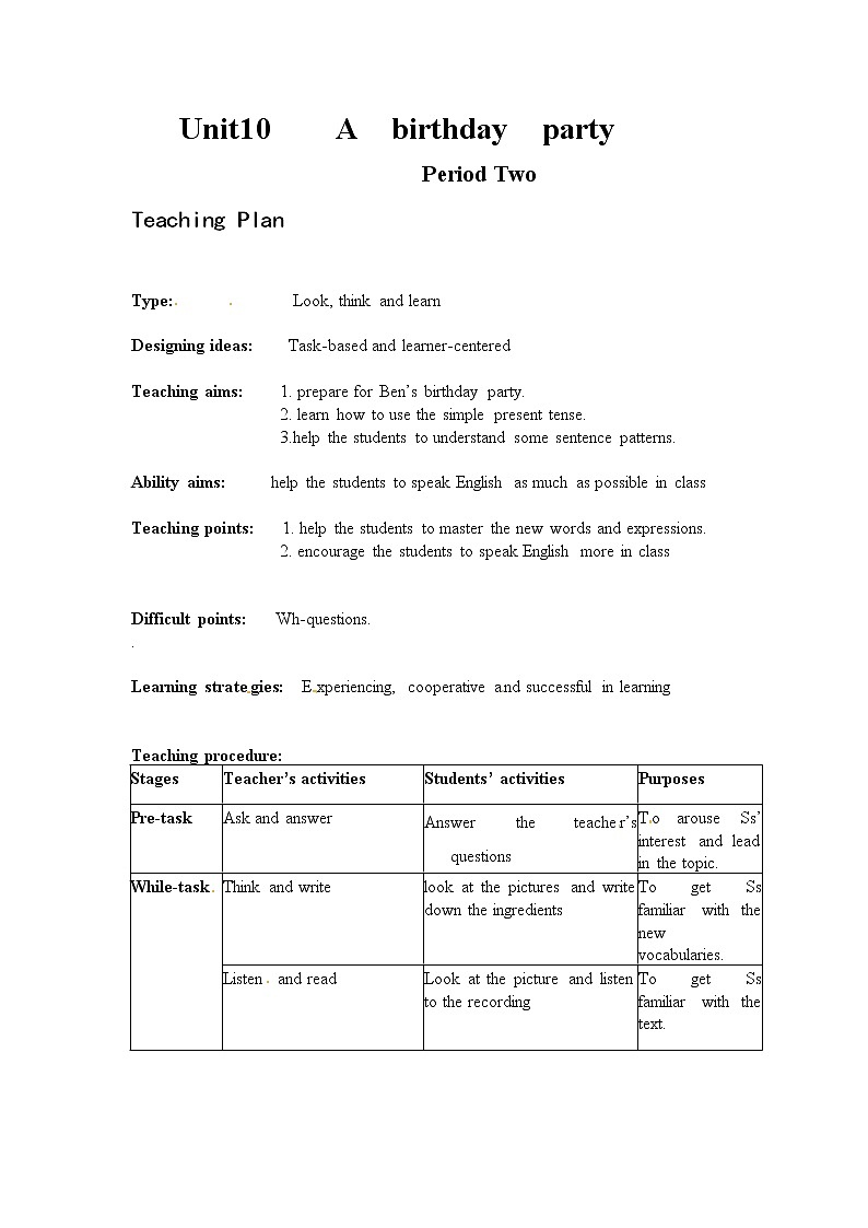牛津上海版七年级上英语 unit10教案 第2课时01