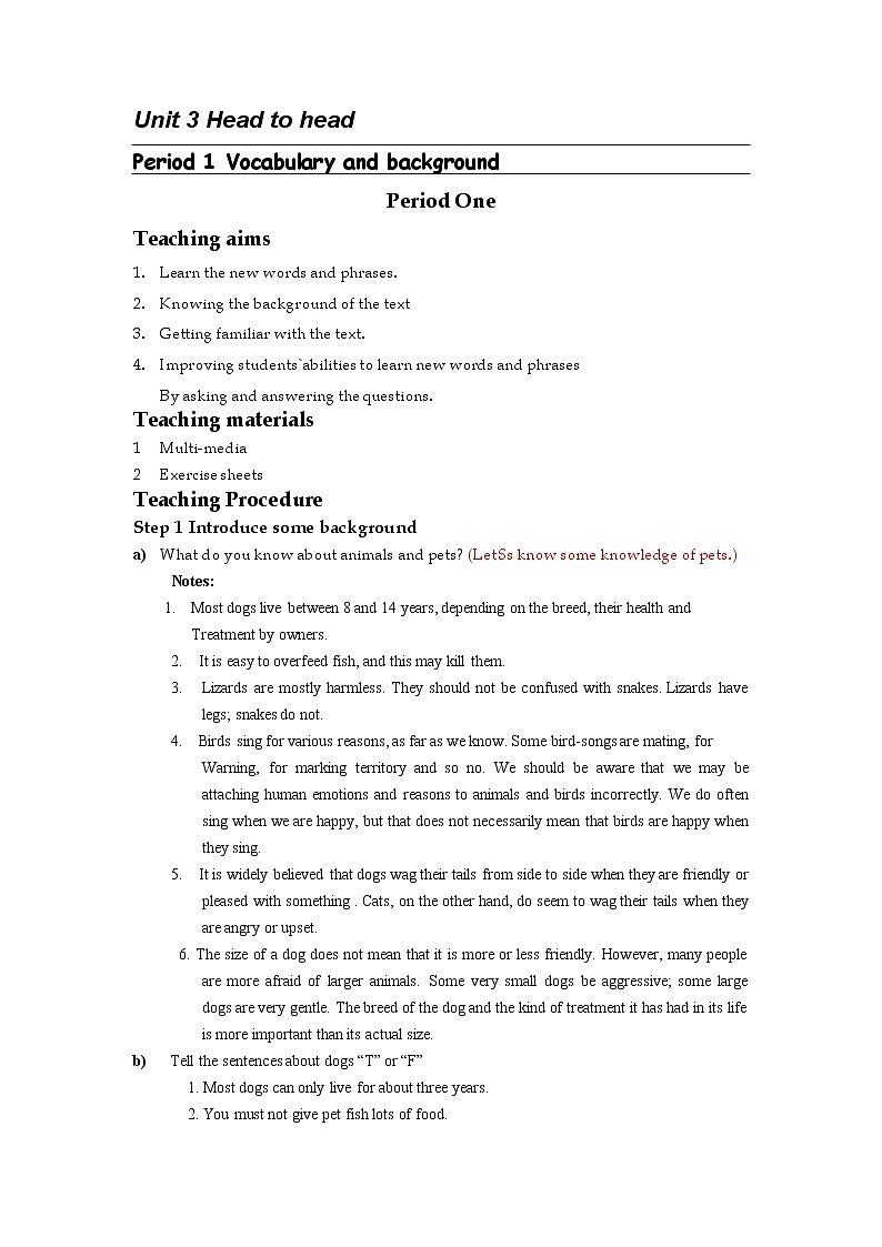 牛津上海版九年级上Unit3单元教案第1页