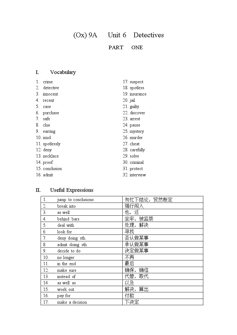 牛津上海版九年级上Unit6同步教案第1页