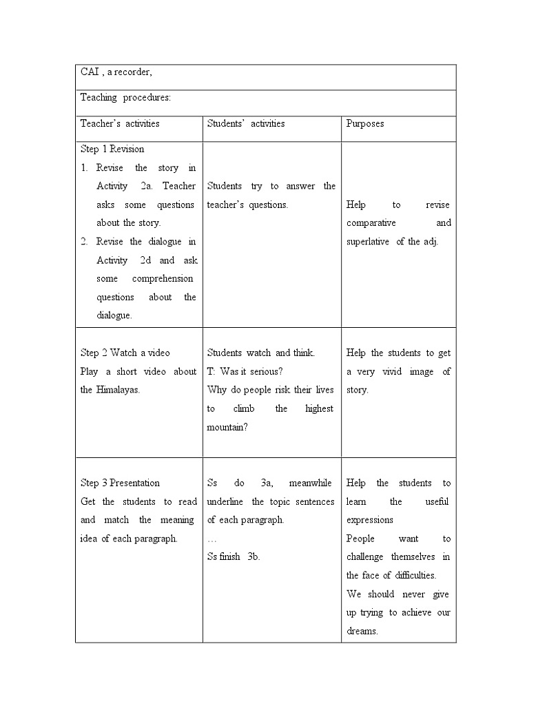 鲁教版五四制8上英语Unit5_Section A 3a-4cPeriod3参考教案02