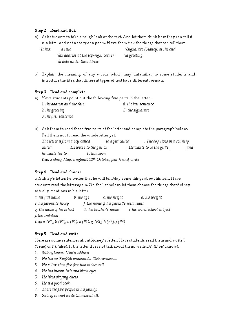 上海版牛津英语八年级上 Unit 1 教案 第2课时02