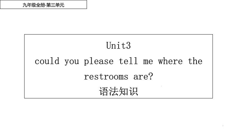 Unit3 Could you please tell me where the restrooms are 语法知识 2022-2023学年人教版英语九年级全册课件第1页