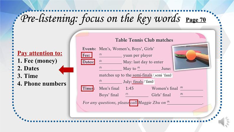 初中英语 沪教牛津版 9B U5—2 Listening & Speaking：Sport and Health 听说课 课件第7页