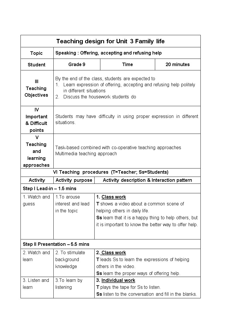 沪教牛津版英语9年级上册 Unit 3 Family life PPT课件+教案01