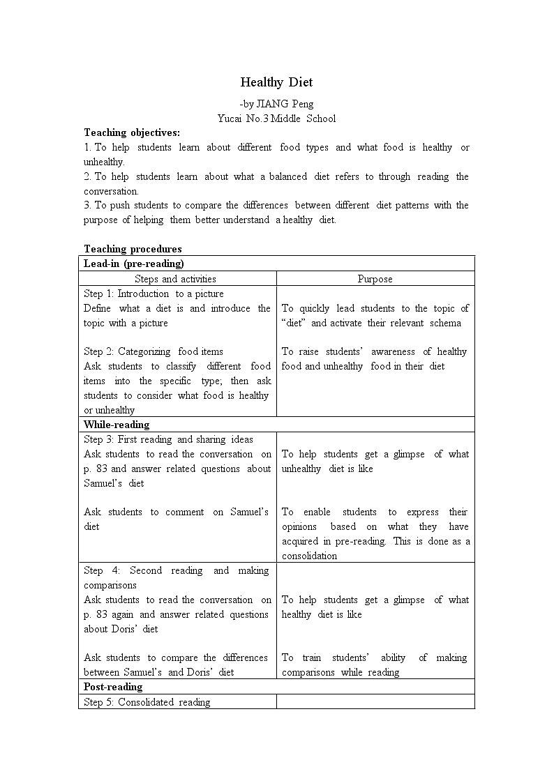 沪教牛津版英语9年级上册 Unit 6 healthy diet PPT课件+教案01