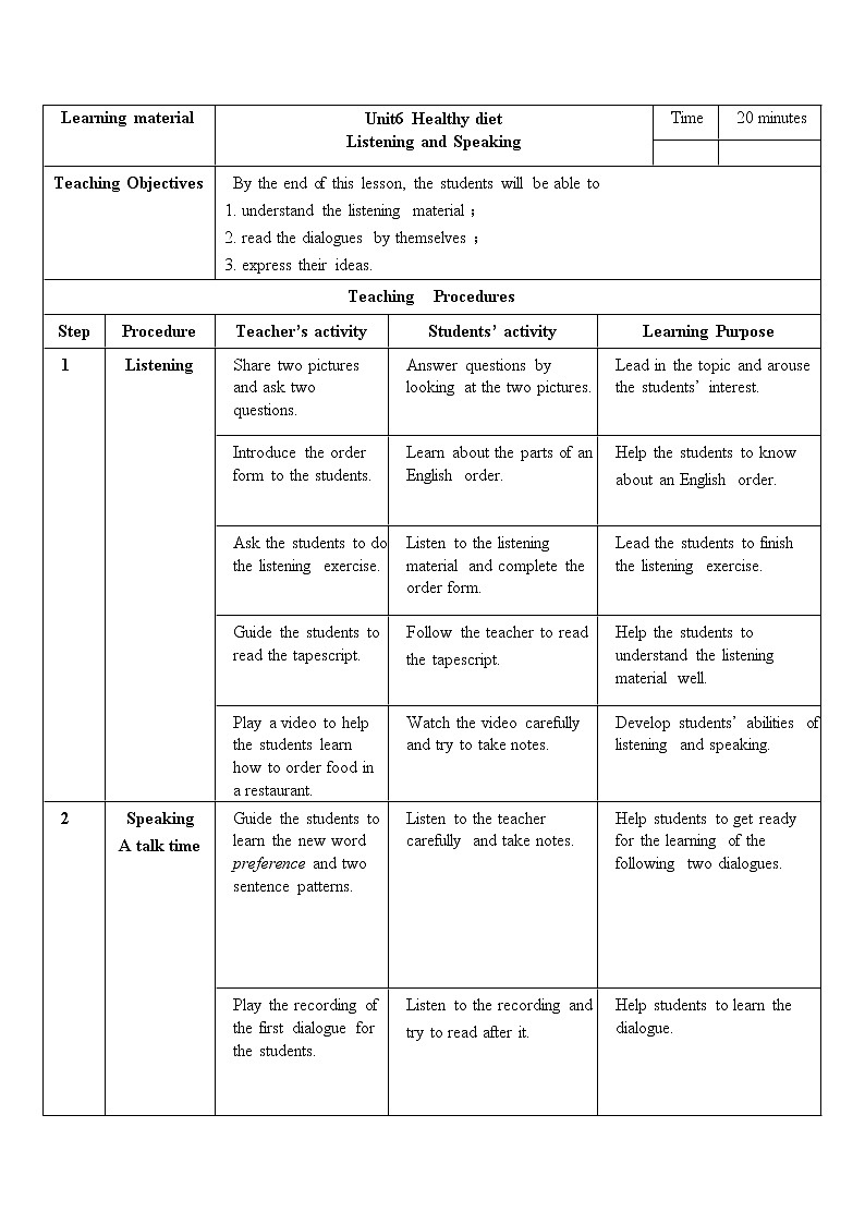 沪教牛津版英语9年级上册 Unit 6 healthy diet PPT课件+教案01