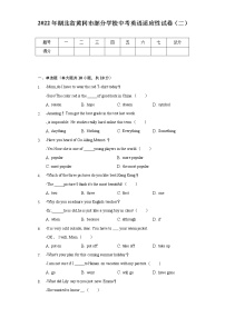 2022年湖北省黄冈市部分学校中考英语适应性试卷（二）（含解析）