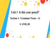 人教版英语七年级上册 Unit 3 第2课时（Section A Grammar Focus-3c） PPT课件