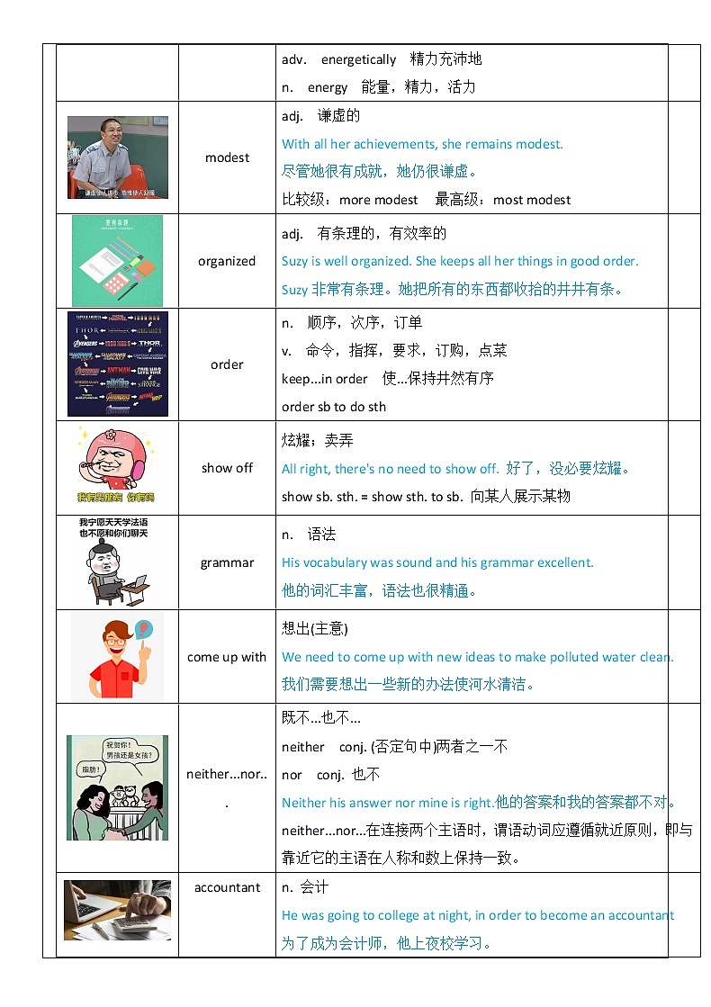 9A UNIT 1第一课时重点词汇讲解及练习&无答案02