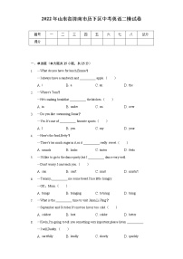 2022年山东省济南市历下区中考英语二模试卷（含解析）