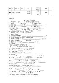 2020-2021学年Unit 3 Is this your pencil?Section B学案设计