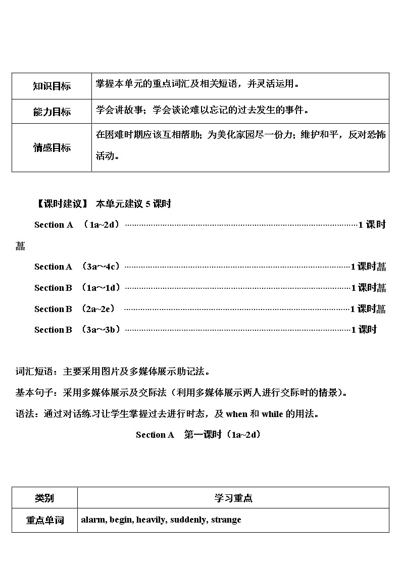 2022年人教新目标版八年级下册 Unit5 What were you doing when the rainstorm came Section A第1课时（1a~2d）教案03