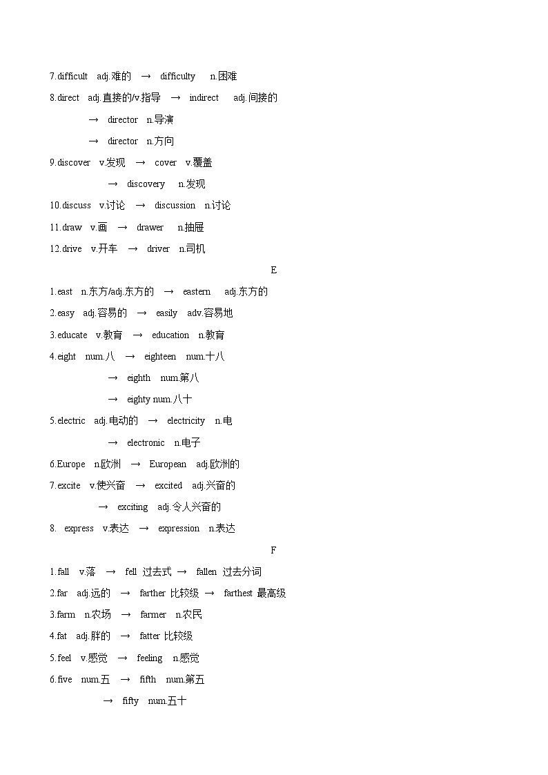 专题02 词形变化归纳-中考英语知识及解题技巧（仁爱版）03