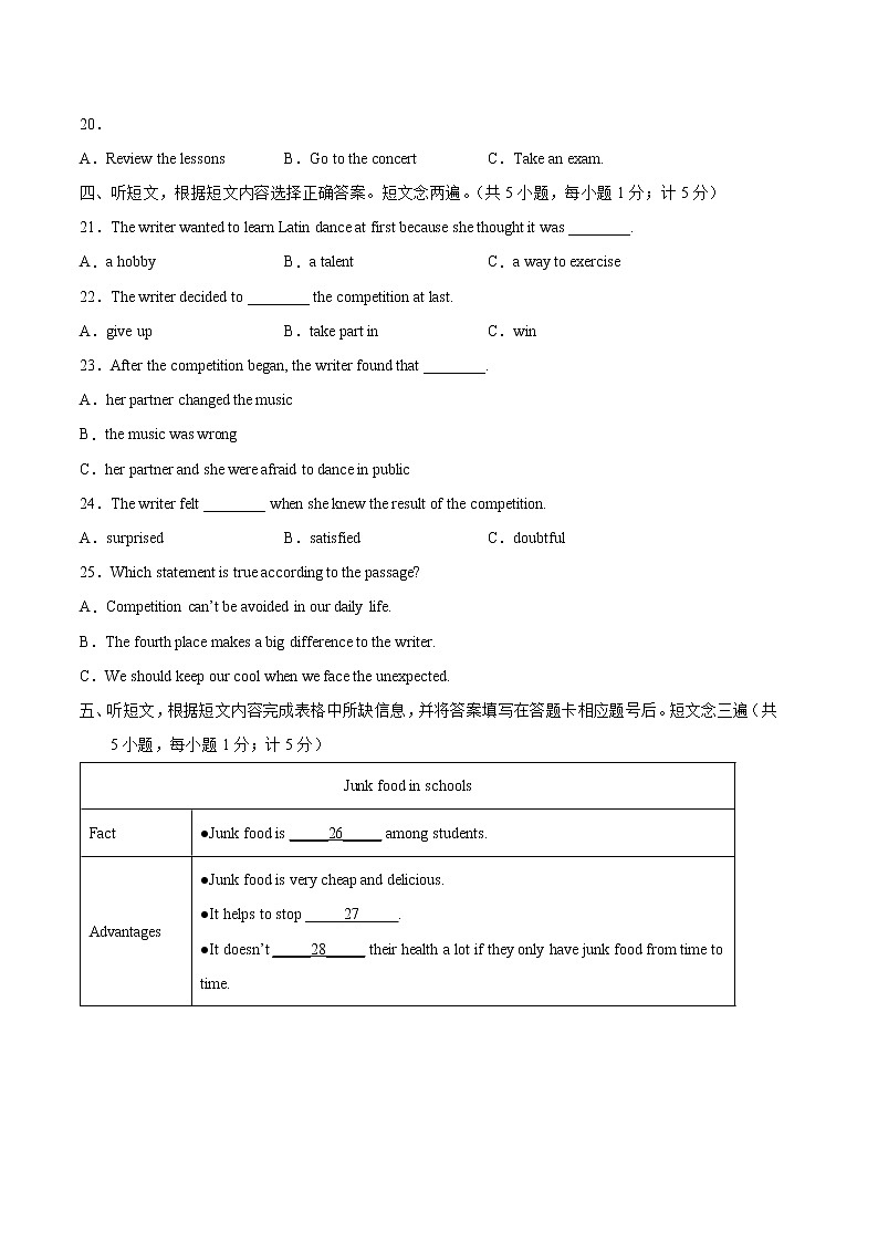 重组卷01-冲刺2022年中考英语精选真题重组卷（四川成都专用，含听力MP3）03