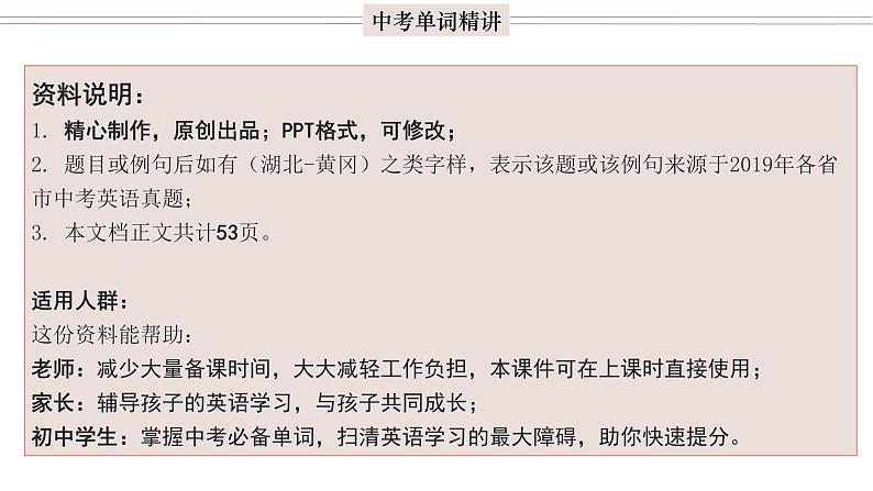 首字母为I的单词精讲-中考英语1600个单词用法精讲 课件02