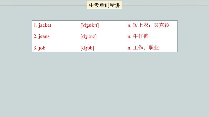 首字母为J的单词精讲-中考英语1600个单词用法精讲第3页