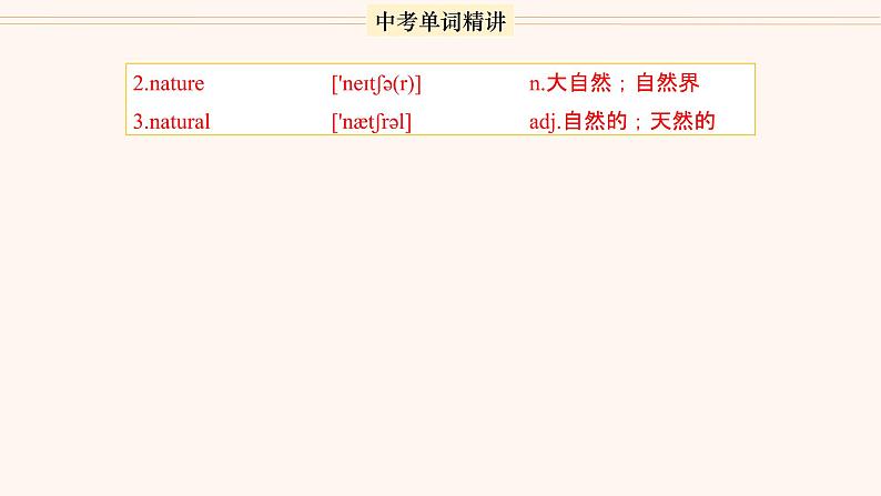 首字母为N的单词精讲-中考英语1600个单词用法精讲 课件05