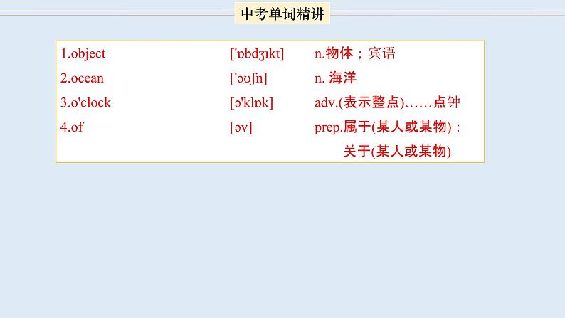 首字母为O的单词精讲-中考英语1600个单词用法精讲第3页