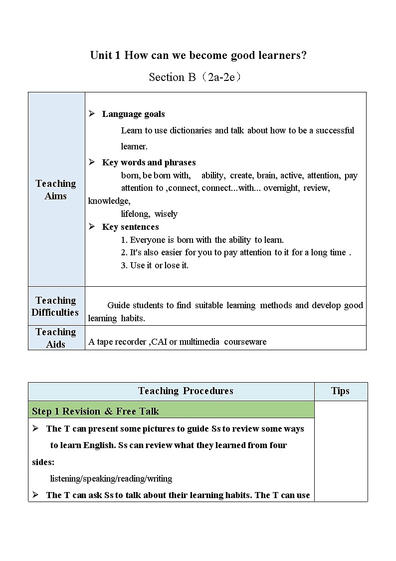人教新目标 (Go for it) 版英语九年级 Unit 1 Section B（2a-2e） PPT课件+教案+导学案01