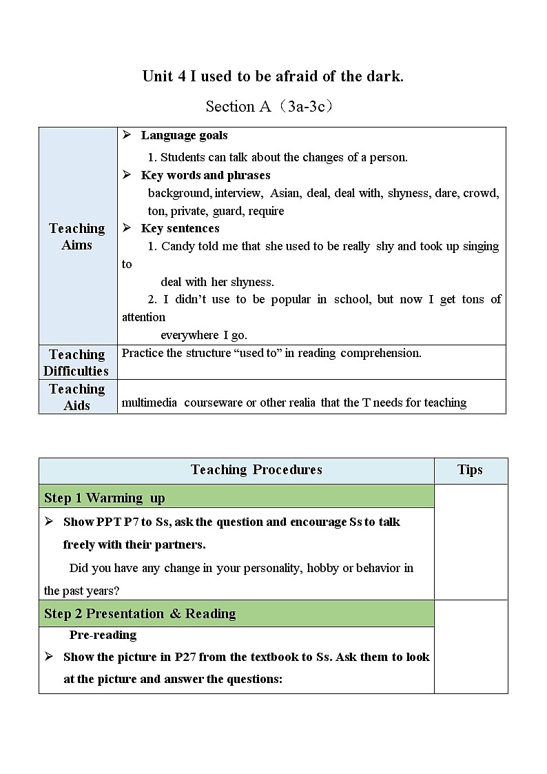 人教新目标 (Go for it) 版英语九年级 Unit 4 Section A （3a-3c） PPT课件+教案+导学案01