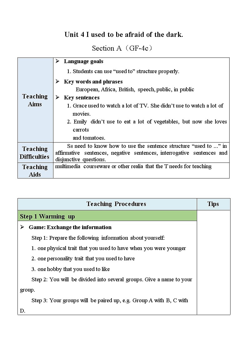 人教新目标 (Go for it) 版英语九年级 Unit 4 Section A （GF-4c） PPT课件+教案+导学案01