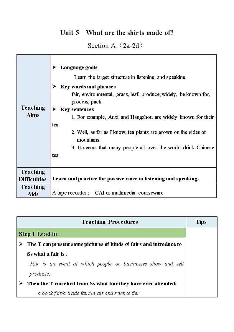 人教新目标 (Go for it) 版英语九年级 Unit 5 SectionA（2a-2d） PPT课件+教案+导学案01