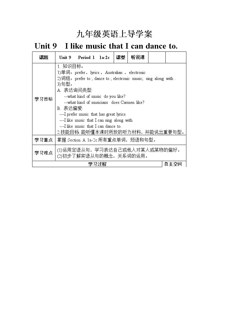 人教新目标 (Go for it) 版英语九年级 Unit 9 Section A（GF-4C） PPT课件+教案+导学案01