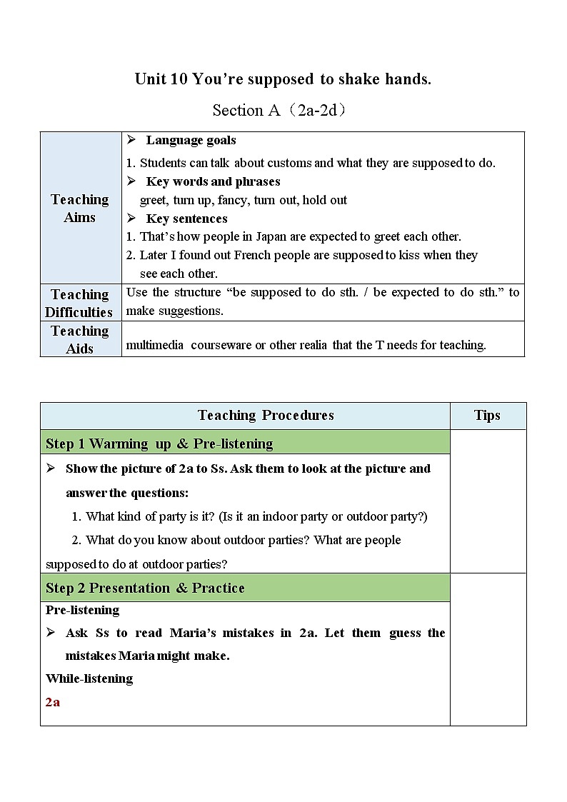 人教新目标 (Go for it) 版英语九年级 Unit 10 Section A （2a-2d） PPT课件+教案+导学案01