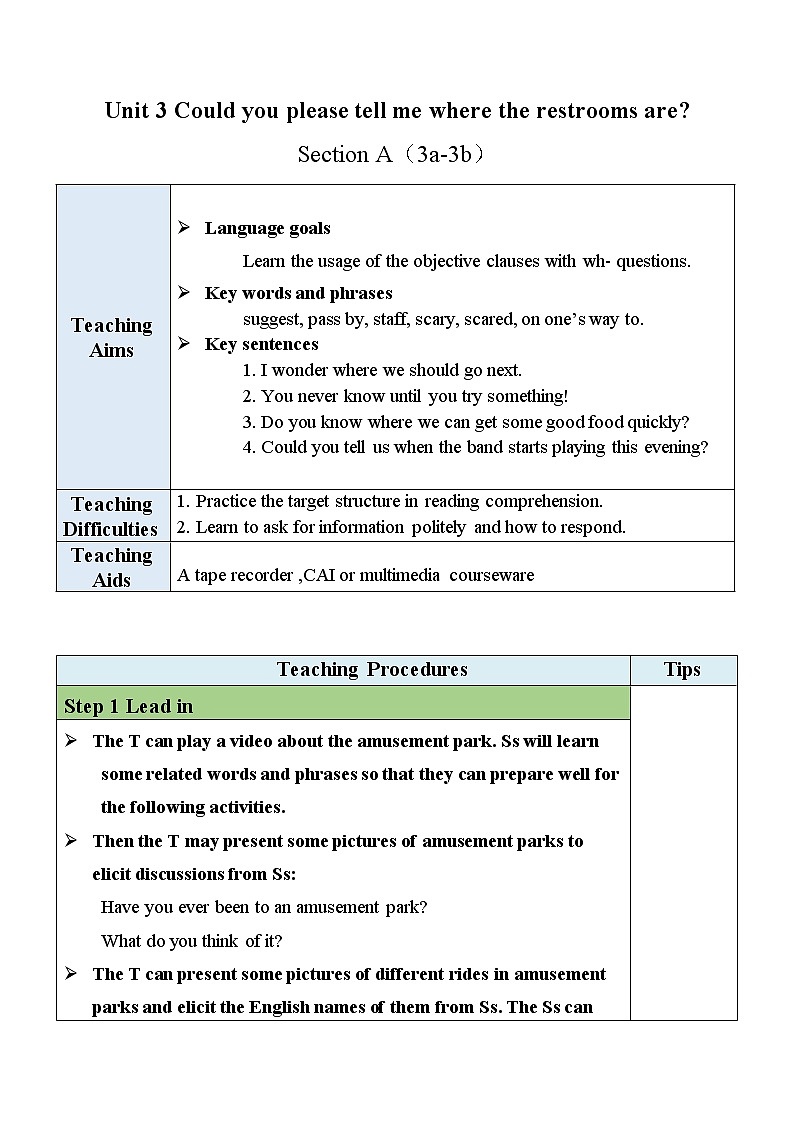 人教新目标 (Go for it) 版英语九年级 Unit 3 SectionA (3a-3b） PPT课件+教案+导学案01