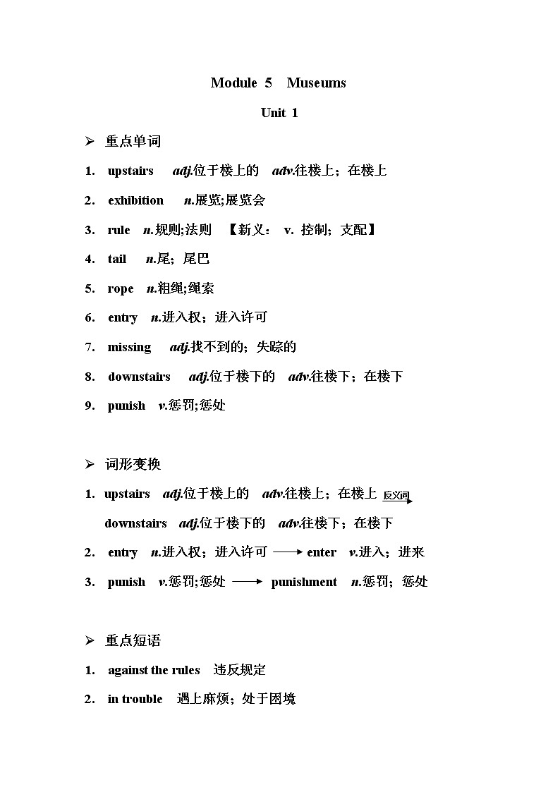 外研版英语九上 Module 5 早读手册01