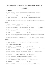 湖北省恩施三年（2020-2022）中考英语真题分题型分层汇编-01选择题