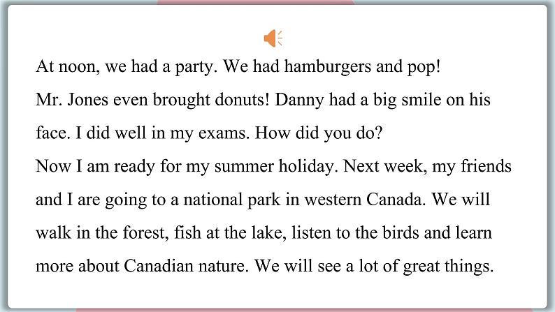 2022--2023学年冀教版七年级英语下册-Unit 8 Lesson 46 Get Ready for Summer Holiday!（课件+素材）07