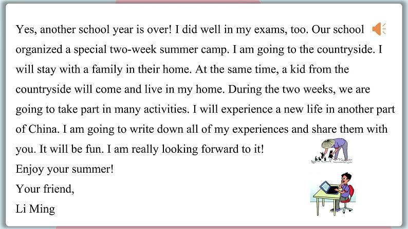 2022--2023学年冀教版七年级英语下册-Unit 8 Lesson 48 Li Ming's Summer Holiday（课件+素材）06