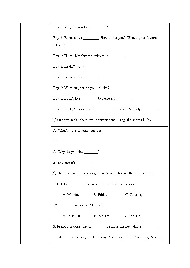 Unit 9 My favorite subject is science Section A 2a-2d课件+教案+音频03