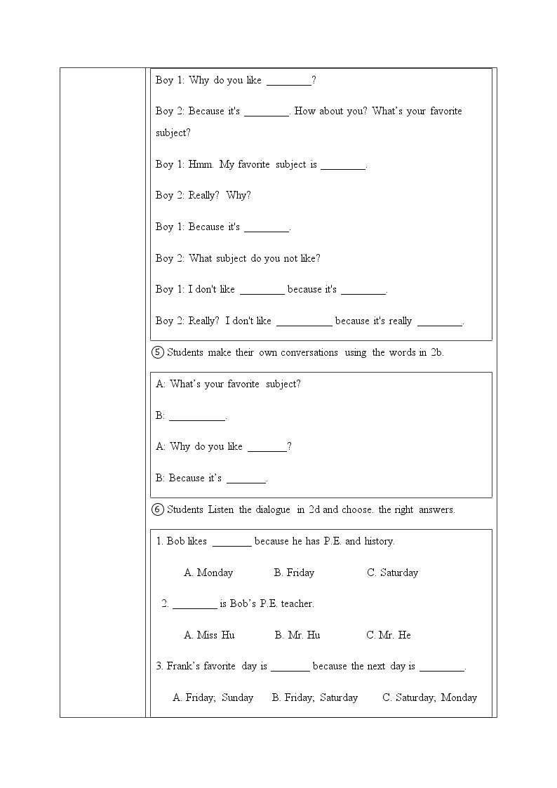 Unit 9 My favorite subject is science Section A 2a-2d课件+教案+音频03